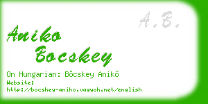 aniko bocskey business card
